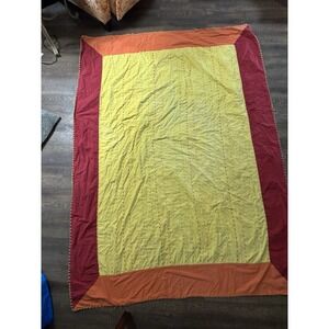Vintage pottery barn kids blanket AS IS Primary Colors Stitched 87" x 63"